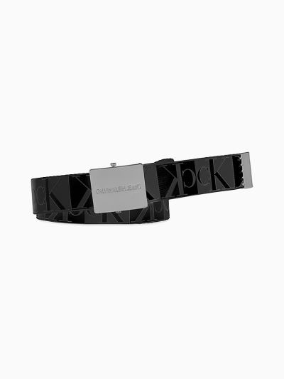 Calvin Klein Táskák & Kiegészítők HU817231 | Calvin Klein Canvas Logo Plaque Férfi Öv Fekete